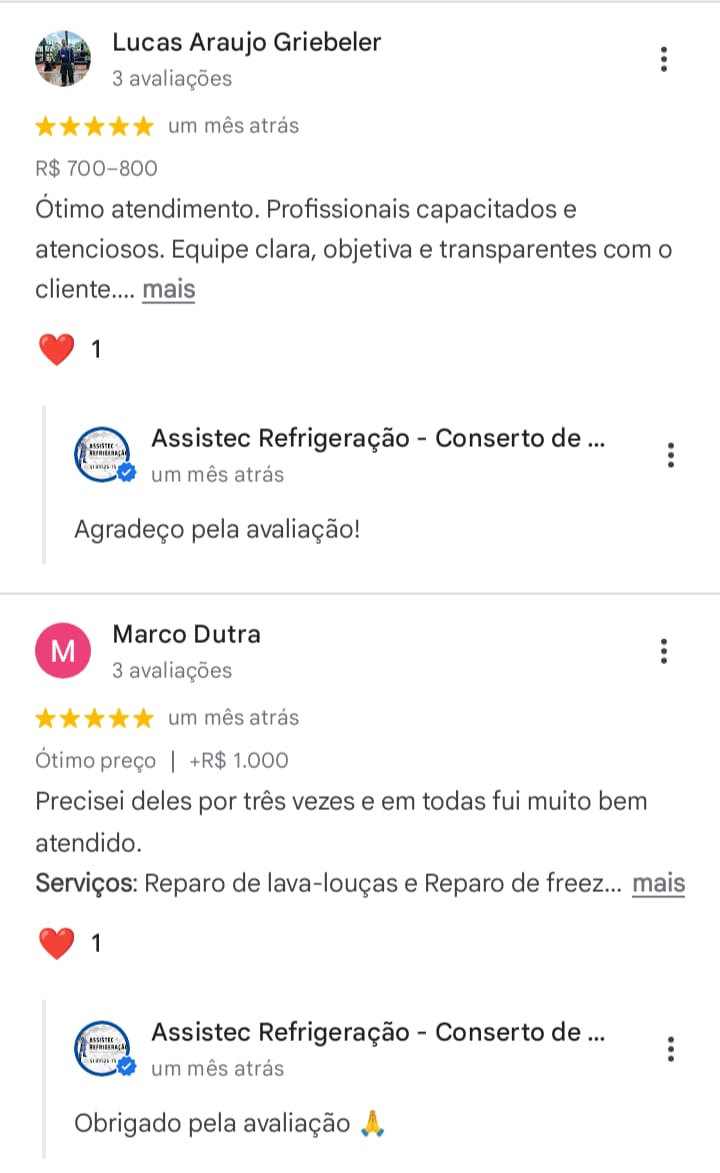 Print de avaliações reais da Assistec no Google, imagem 5 de 6