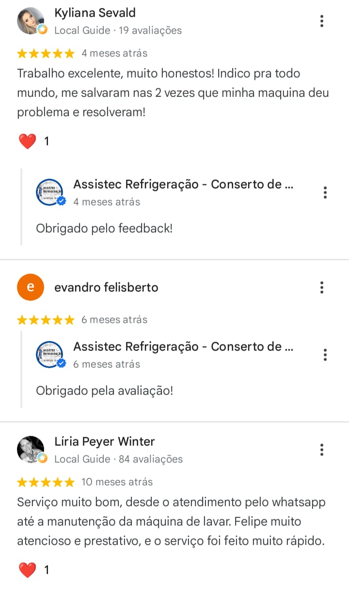 Print de avaliações reais da Assistec no Google, imagem 2 de 6