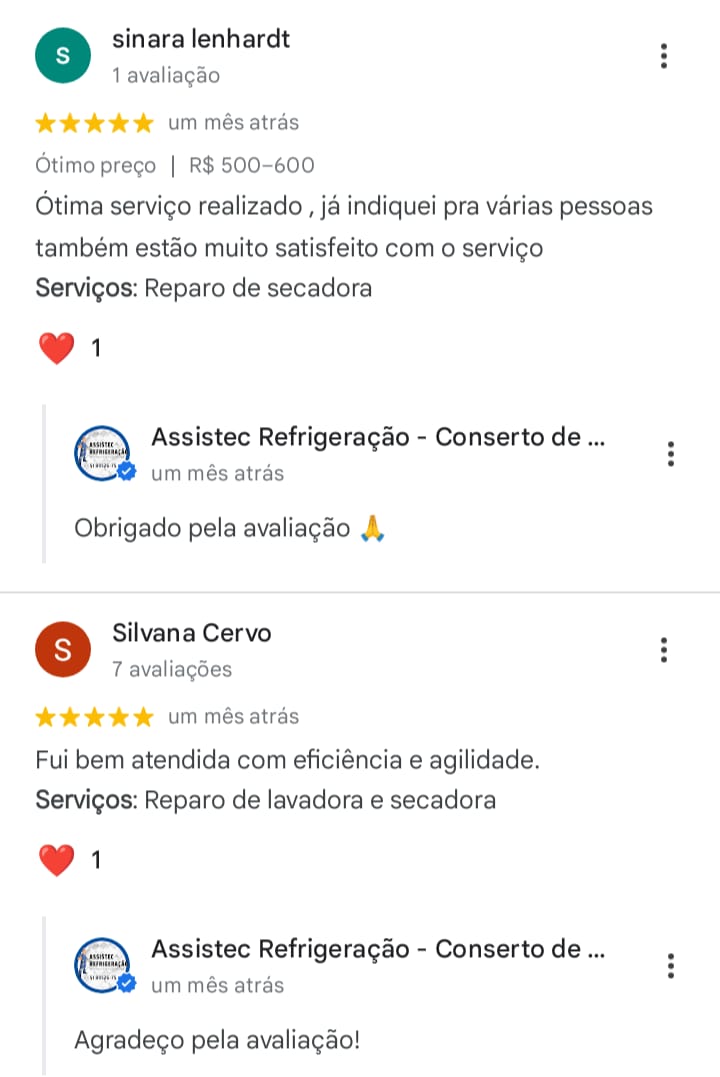 Print de avaliações reais da Assistec no Google, imagem 3 de 6