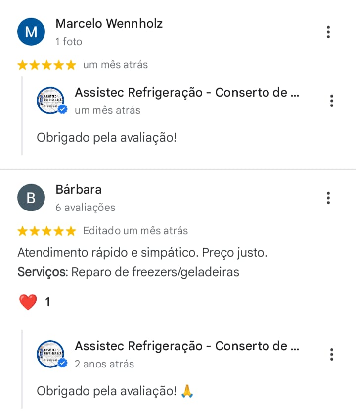 Print de avaliações reais da Assistec no Google, imagem 6 de 6