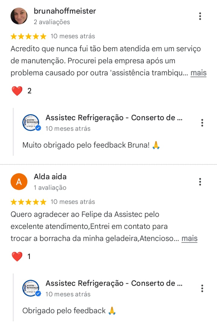 Print de avaliações reais da Assistec no Google, imagem 1 de 6